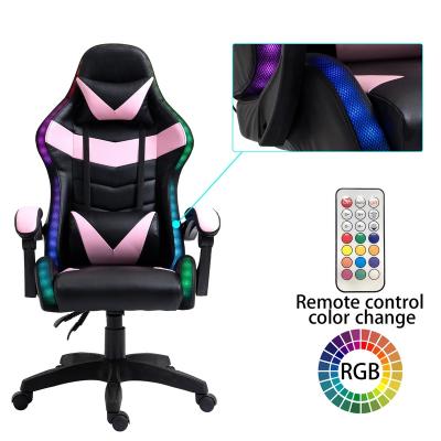 China Convertible Gaming Chair Style LED Gaming Chair Computer Racing Chair With RGB Light for sale