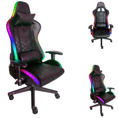 China (Size) Adjustable RGB Running Lights Internet Cafe Gaming Chair Glare Color Gaming Chair for sale