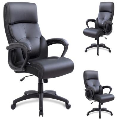 China American OEM High Quality Black Design Boss Office Adjustable Ergonomic Swivel Chair Swivel Black With Nylon Base for sale