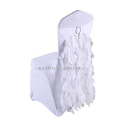 China Simple Wholesale Fancy Stretch Spandex Chair Cover With Buckled Sash For Wedding And Party Decoration for sale