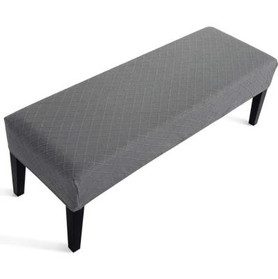 China Modern Polyester Fabric Knitting Bench Covers Tie Stretch Chair Cover for sale