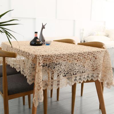 China Table Cover Vintage Lace Tablecloth Elegant Embroidered Floral Table Cover For Party Wedding for sale