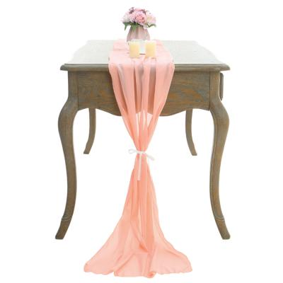 China Durable Chiffon Table Runner Chiffon Table Decoration Tablecloth for sale