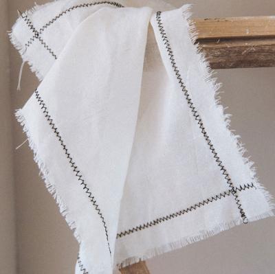 China Durable Napkins Cotton Linen Napkins For Wedding Decoration Embroidery Napkin for sale