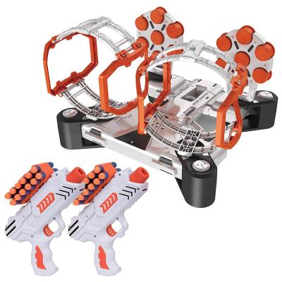 China Eco-friendly Electric Soft Toy Gun Bullet Air Kids Indoor Rotating Target Boy Shooting Games With Music For Kids for sale