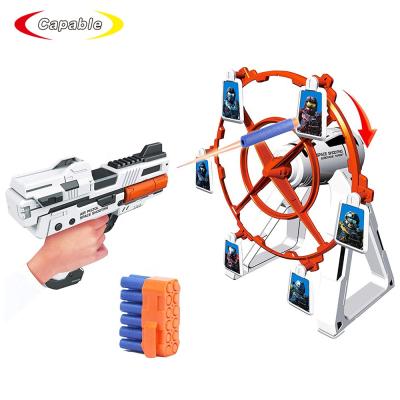 China Eco-friendly hotsale Amazon soft bullet gun toy electronic rotating gun target shooting game for sale