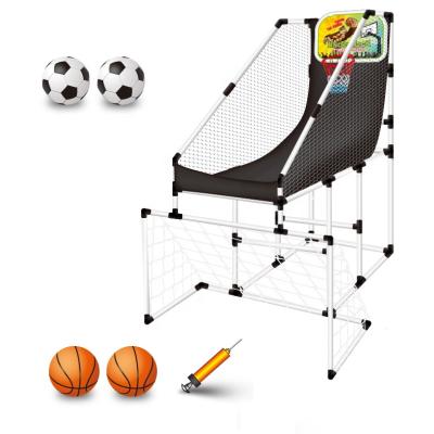 China Eco-freindly 2 in 1 Indoor Outdoor Soccer Football Goal Basketball Ring Holder for Kids for sale