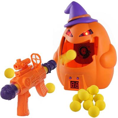 China Eco-Friendly Foam Electronic Foam Snap Gun Toy Target Shooting Pumpkin EVA Soft Bullets With LCD Score Disc For kid's halloween toy gift for sale