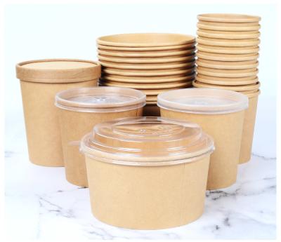 China Wholesale Disposable Food Container Salad Box Craft Biodegradable Packaging Disposable Paper Lunch Box for sale