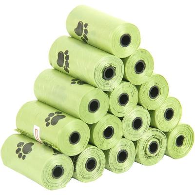 China Corn Starch CPLA Pbat Bags 100% Recyclable Compostable Biodegradable Poo Garbage Bags Plastic Dog Poop Waste Bags On Roll for sale