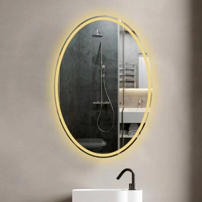 China 2022 Magnifying Metallic Frosted Frame Bluetooth Defogging LED Mirror In Dorm Bathroom for sale