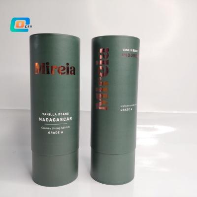 China Biodegradable Food Grade Vanilla Bean Packaging Organic Food Factory Customer Customized High End Direct Sales Packaging Paper Tube for sale