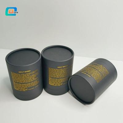 China Biodegradable Cardboard Cylinder Tubes Packaging With Stamping Gold Foil Incense Candle Craft Paper Tube Custom Boxes With EVA Holder for sale