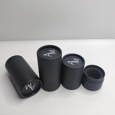 China Biodegradable black high end white ink printing bronzing paper bronzing candle paper tube packaging Shenzhen factory direct sales for sale