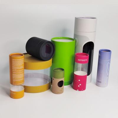 China Biodegradable Process Hot Weather OEM Kraft Paper Tube Design Display Window PVC Factory Sale Industrial Cosmetics Scarf for sale