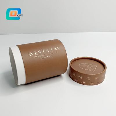 China 100% Biodegradable Degradable Tan Bump Printing Chocolate Macaron Cookies Candy Tea Coffee Gift Food Grade Paper Tube for sale