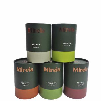 China Wholesale Price Recyclable Nuts Cores Round Packaging Box Food Powder Coffee Paper Tube With Gold Foil Cylinder Box for sale