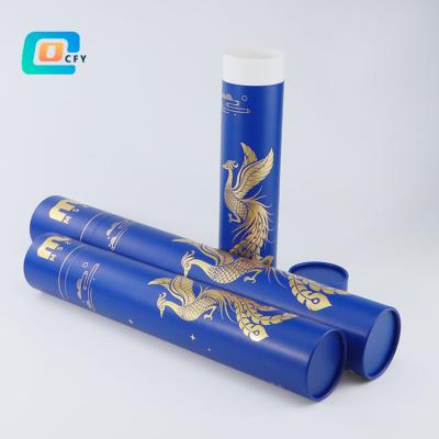 China Biodegradable Cardboard Tube Hot Stamping Packaging For Apparel Silk T-shirt Underwear Mouse Pad Dab Scarf Paper Tube for sale