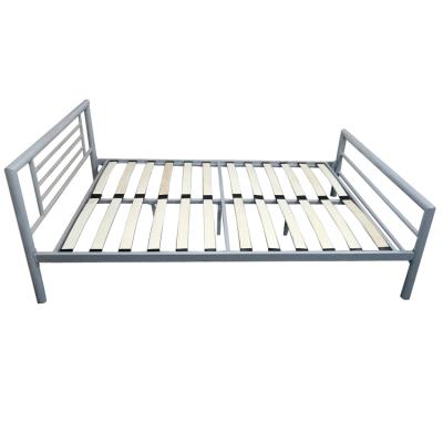 China Modern Custom Single Bed Frame Metal Iron Double Bed Frame Metal Queen Size Furniture Luxury Bed for sale