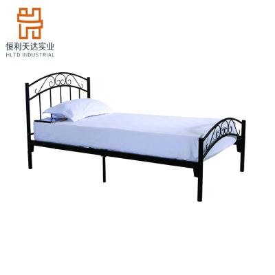 China Factory Price Durable Cheap Single Bedroom Furniture Single Size Wrought Iron Metal Bed Frame for sale