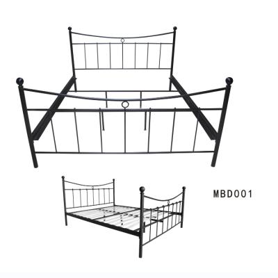 China Simple Design Modern Black Double Size White Home Use Metal Bed Frame for sale