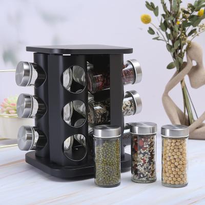 China Freshness Preservation 360 Rotating Vertical Kitchen Spice Bottle Rack Stainless Steel Shelf Rack Round Carousel Rolling Seasoning Standing Spice Rack for sale