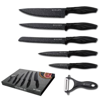 China Durable Germany MH Demascus Non Stick Liner Knives Gift Box 6pcs Kitchen Knife Set Sets Stainless Steel With Block for sale