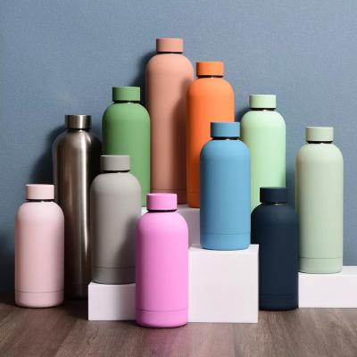 China Modern Promotional Eco Friendly Travel Stainless Steel Double Wall Insulated Vacuum Bottle With Cap Water Bottles for sale