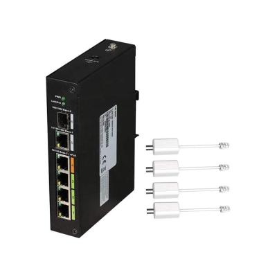 China Industrial Managed POE 4 Port POE and EOC Hybrid Switch with Ethernet Over Coaxial Technology POE Switch for sale