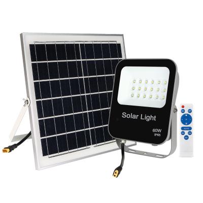 China Newest 2022 LANDSCAPE KCD Monocrystalline Built in Battery Security IP65 25w 60w 100w 200w High Bright Warm White Solar LED Flood Lights for sale