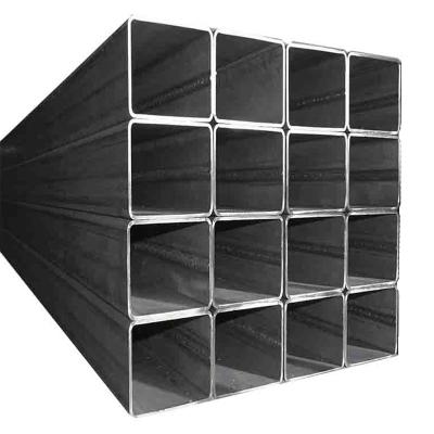 China Structure Pipe Rectangular Mild Steel Hollow Section , Thin Wall Carbon Black Rectangular Pipe Shaped Steel for sale