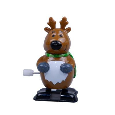 China Best Christmas Kid Funny Gifts Mini Elk Walking Robots Plastic Wind Up Animal Toys For Children for sale