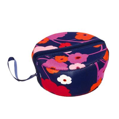 China 2021 Popular New Arrival Black Flower Round Or Square Lunch Box Bag For Men Women Office Camping Picnic Beach for sale