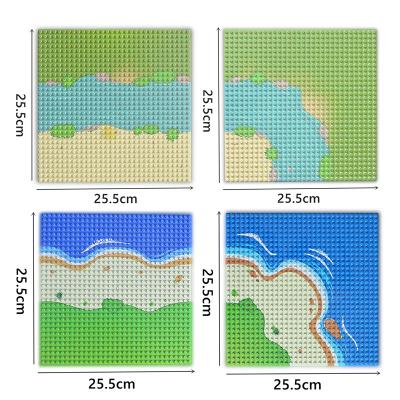 China DIY small particle parts tropical rain forest tree house scenery set river 32x32 baseplate building block for sale