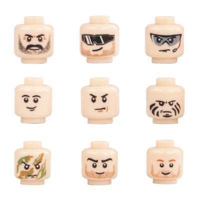 China Compatible with legoinglys military soldier army swat team expression face heads building blocks for sale