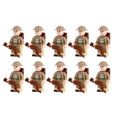 China WW2 military model British ranker medical soldier mini figures building blocks for sale