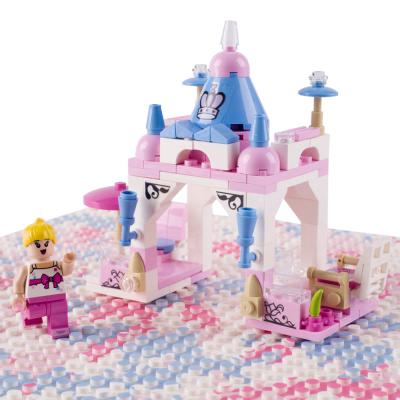 China ABS colorful city model princess house dream girls pink castle building blocks for sale