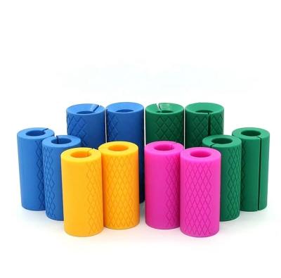 China Weight Lfiting Durable Non-slip Silicone Thick Bar Grips Barbell Dumbbell Grip For Weight Lifting for sale