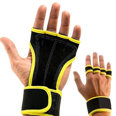 China Comfortable Silicone Padded Sports Cross Training Gloves With Adjustable Wrist Wrap Support For Fitness Weightlifting Gym Workout for sale