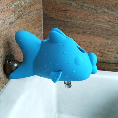 China Eco-friendly Material Bathtub Faucet Cover For Child Silicone Spout Cover Baby Gray Fish Child Bathroom Cute Accessories for sale