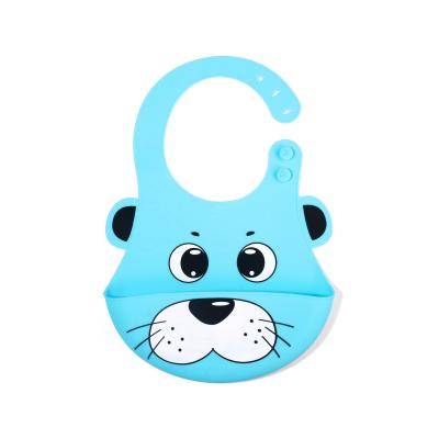 China Logo Multi Colored Easy Cleaning Printed Customized Free Antibacterial Waterproof Soft Silicone Baby Bibs for sale