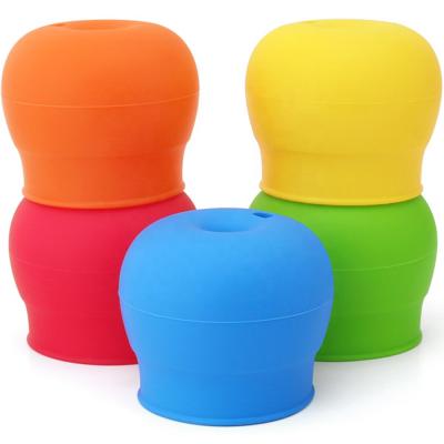 China Non Spill Silicone Sippy Lids Silicone Spout Turns Cup Into Spill Proof Sippy Cup for Babies and Toddlers for sale