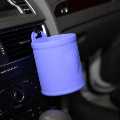 China Car Washable And Eco-friendly Car Trash Can Silicone Jar Storage Car Fashion Trolley for sale