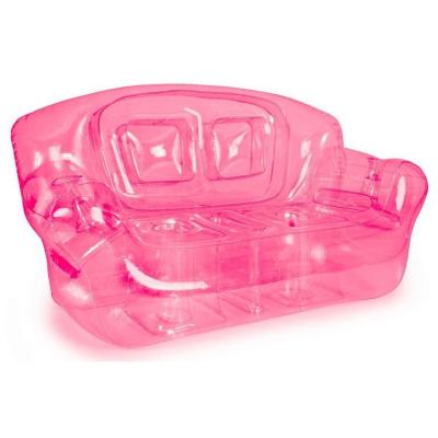 China 180cm Giant Foldable Pink Sofa Chair Cheap Transparent Inflatable Air Bubble Sofa Chair for sale