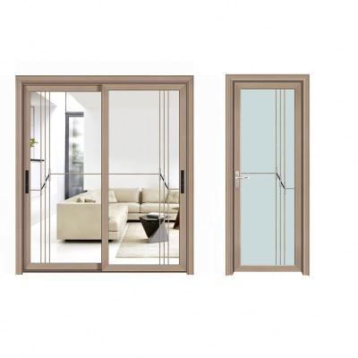 China Latest Design Modern Stainless Steel Aluminum Track Double Frame Glass Sliding Aluminum Doors For Philippines for sale