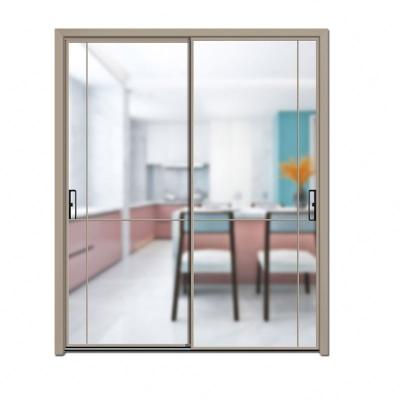 China Modern cheap price aluminum frameless interior silent glass sliding door with soundproof strip for sale