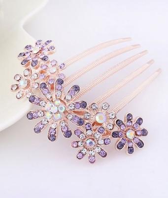 China Fashion Rhinestone Flower Custom Crystal Hair Clips For Girls for sale