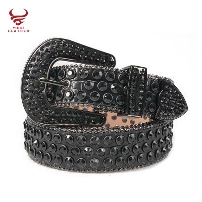 China OEM Rhinestone Cowboy ALLOY Crystal Leather Belt Mens Womens for sale