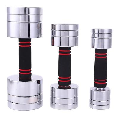 China Adjustable Free Weight Gym Home Fitness Dumbbells Set Pure Steel Fitness Electroplating Adjustable Dumbbell for sale