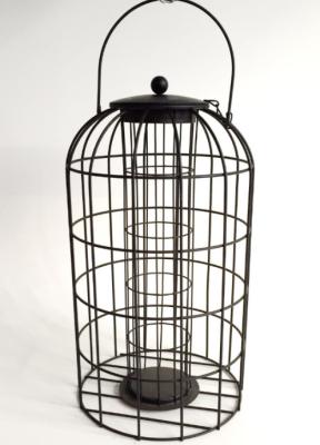 China 6 Fatball Black Metal Wire Cage Squirrel Proof Iron Tube For Hanging Feeder for sale